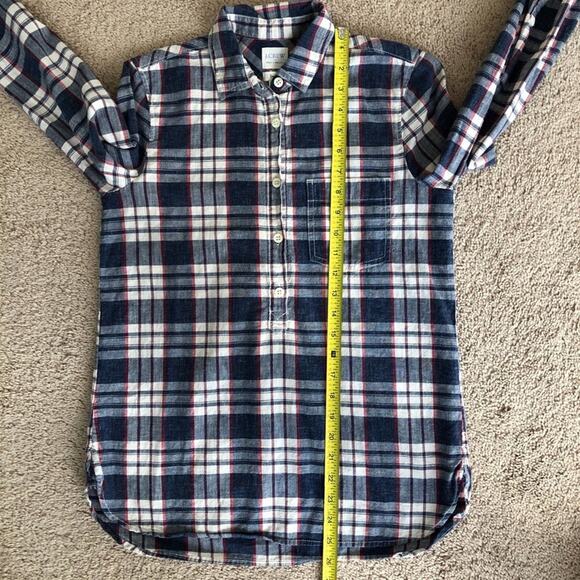 J. Crew Factory Plaid Popover Blouse XXS - Picture 9 of 9